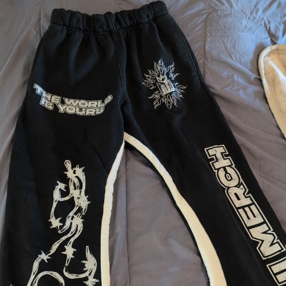 Black Graphic Sweatpants